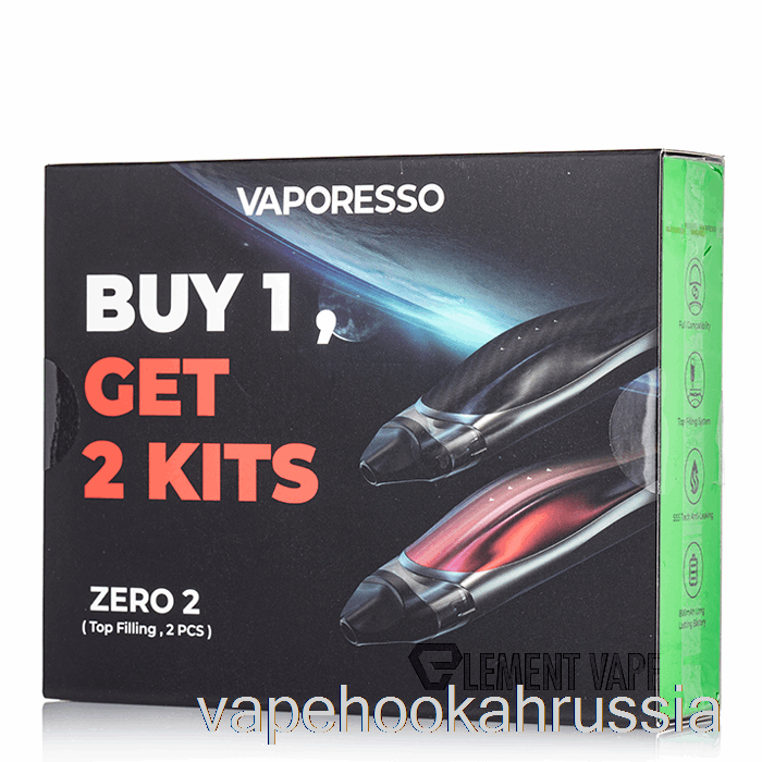 Vape Russia вапорессо Zero 2 Pod System, 2 упаковки, акция из углеродного волокна + черный красный